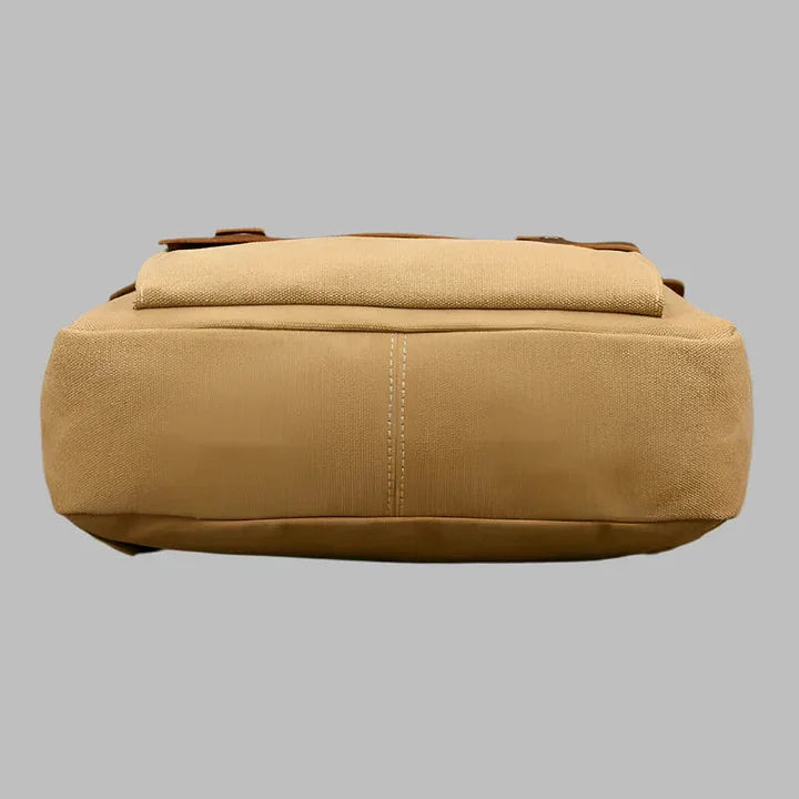 Mochila de Cuero y Lona Genuinos | Mochila Vintage para Laptop de Universidad