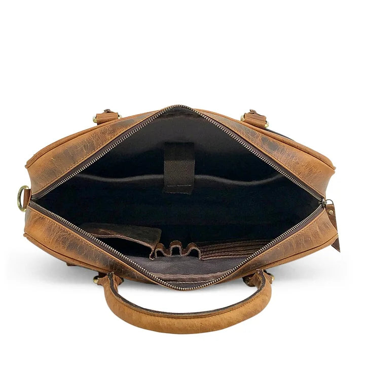 Bolsa para Laptop de Cuero Marrón Cazador