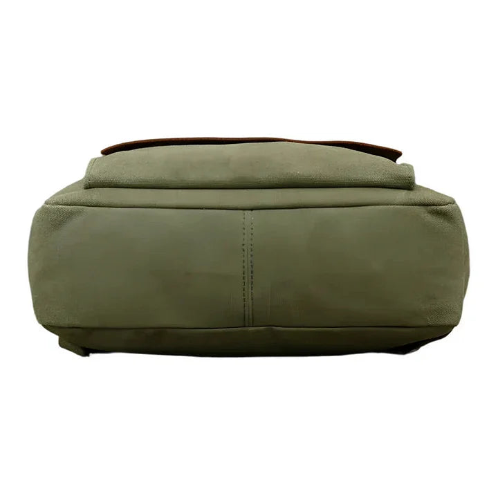 Mochila de Cuero y Lona Genuinos | Mochila Vintage para Laptop de Universidad